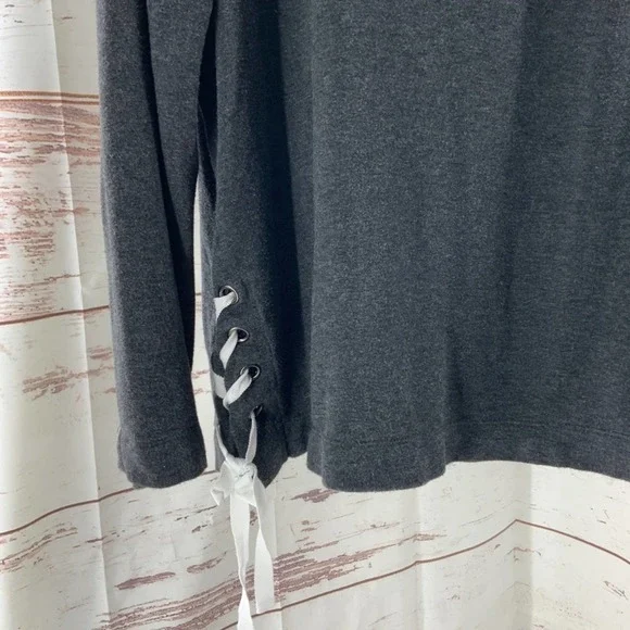 Simply Vera Wang Heather Grey Sweat Shirt XL - Picture 3 of 6